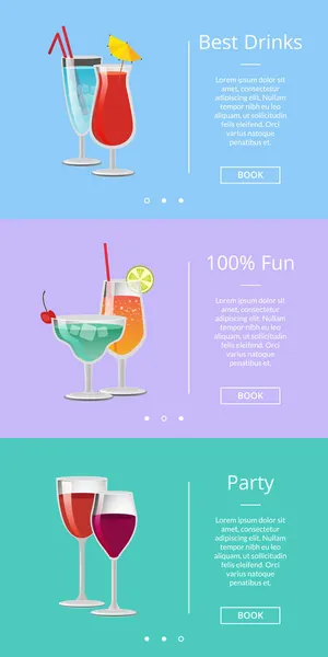 Melhor bebida fazer festa 100 Fun Vector Ilustração — Vetor de Stock