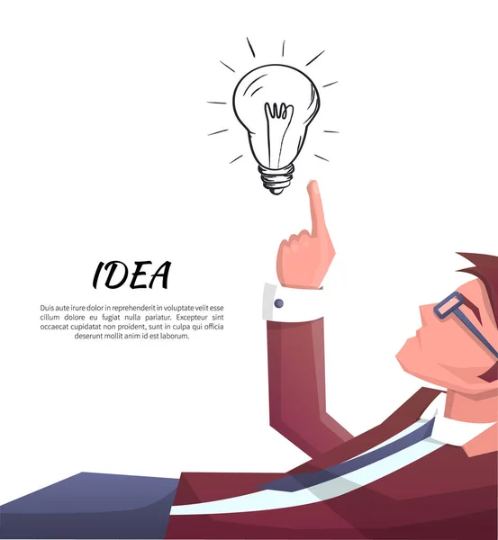 Illustration vectorielle d'ampoule électrique de développeur d'idée — Image vectorielle