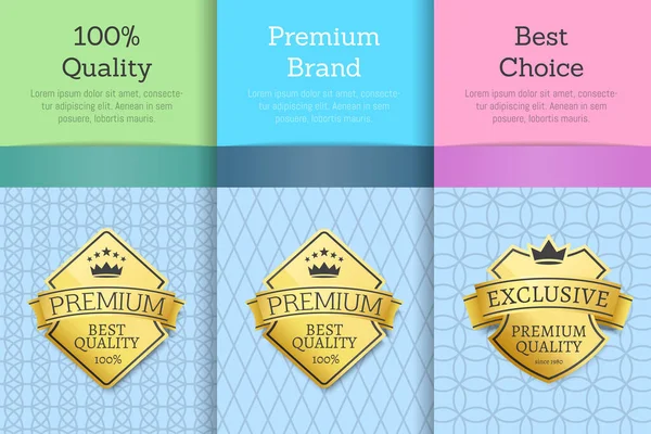 100 Qualidade Premium Marca Melhor Escolha Set Posters —  Vetores de Stock