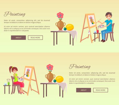 Hareketsiz Yaşam Boyama, Renkli Vektör Posteri