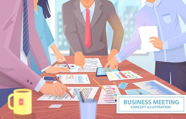 Wichtiges Business Meeting Konzept Illustration — Stockvektor