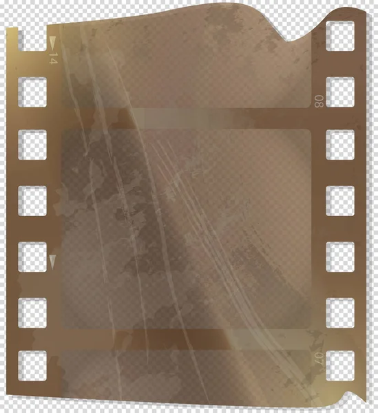 Kinofilm und Fotografie 35 mm Filmstreifenvorlage, Vektorflaches Element im Vintage-Stil — Stockvektor