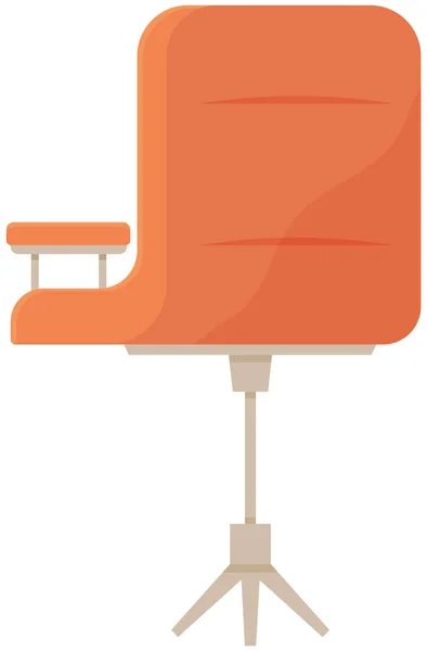 Kancelářská židle plochý design. Vektorová ikona pohodlné módní židle na kolečkách izolovaných na bílém — Stockový vektor
