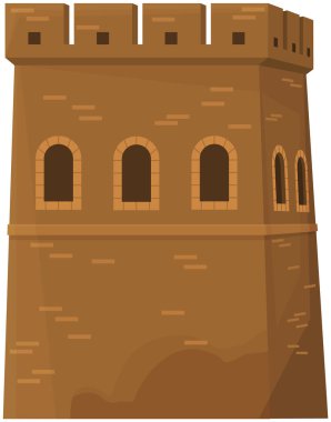 Ortaçağ Avrupa taş kalesi. Şövalyenin kalesi. Koruma ve savunma için eski bir yapı.