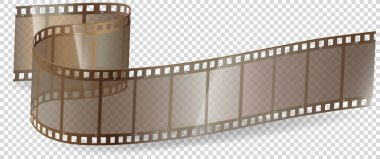 Sinema filmi ve fotoğrafçılık 35 mm film şerit şablonu, vintage tarzda vektör düz element