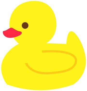 Bebek banyosu için plastik ördek. Banyo yapmak için hoş bir aksesuar. Çocukla oynamak için yumuşak bir oyuncak