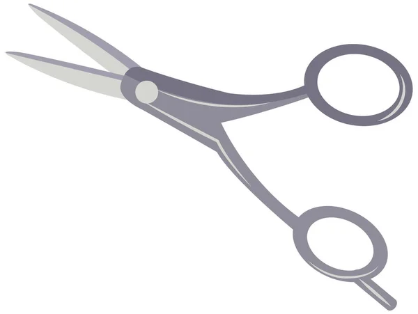 Herramienta de peluquería para cortar el cabello, barbería símbolo. Tijeras de peluquería con cuchillas afiladas — Vector de stock