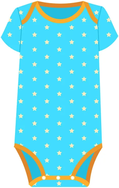 Pequeño traje de bebé o un bebé con mangas cortas y estampado estrella. Ropa casual azul para niño — Archivo Imágenes Vectoriales