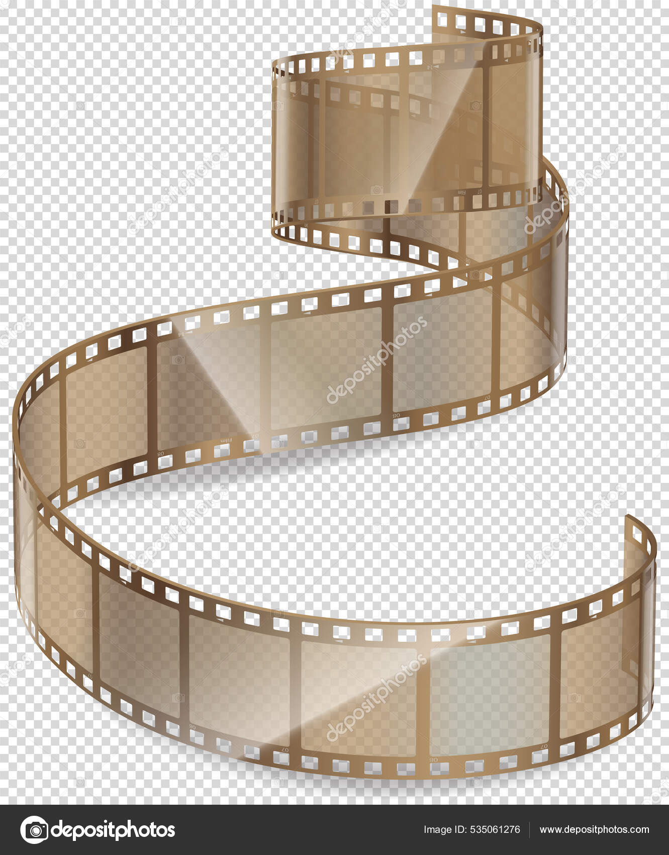 Cinema movie and photography 35 mm film strip template, vector