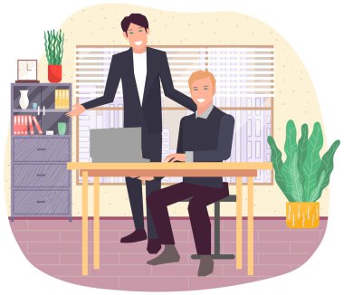 Projeye başlamak için toplantı, iş planı. Girişimcilik alanında iş tartışan meslektaşlar