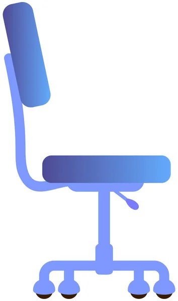 Bürostuhl flaches Design. Vector-Ikone bequemer modischer Stuhl auf Rädern isoliert auf Weiß — Stockvektor