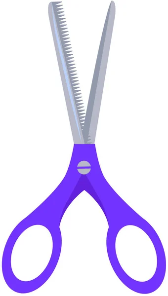 Nożyczki, narzędzie wykonane z ostrzy i plastikowych uchwytów. Sprzęt kreatywności, materiały do cięcia — Wektor stockowy