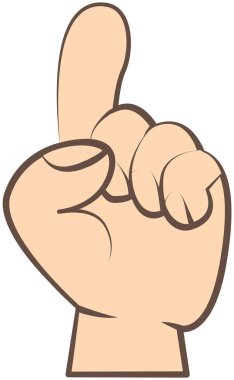 Dikkat el hareketi renk simgesi. İşaret parmağı. Jesti göster. İzole vektör illüstrasyonu