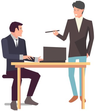 Projeye başlamak için toplantı, iş planı. Girişimcilik alanında iş tartışan meslektaşlar