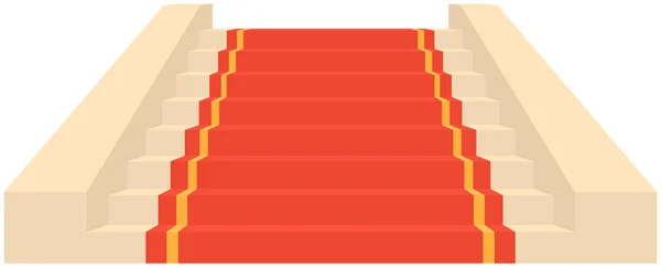 Escalera de terciopelo alfombra roja para la ceremonia de bienvenida de celebridades. Escaleras decoradas para invitados del evento — Archivo Imágenes Vectoriales