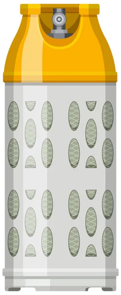 Cilindro alto, recipiente con combustible, almacenamiento de gas. Depósito de metal con sustancia comprimida licuada — Archivo Imágenes Vectoriales