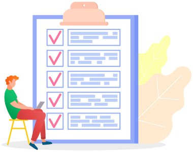 Ay çizelgesi, yapılacaklar listesi, zaman yönetimi. İşadamı kontrol ve planlama listesinin yanında duruyor
