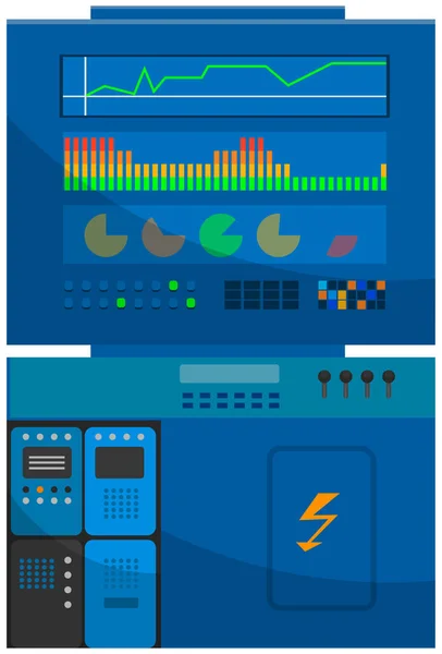 Production technologies, equipment for work at enterprise. Computer electrical equipment, technology — Vector de stock