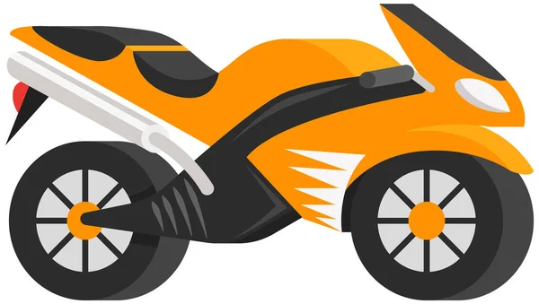Modern motorcycle, vector illustration, urban life, ride motorbike in city fast delivery service — Stock Vector