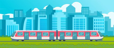 Metro 'ya giden bir nakliye aracı. Yolcuları yeraltı istasyonuna taşımak için tren.