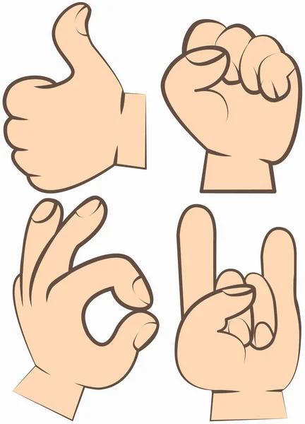 Gesture palm, pointing hand, communication language, pose and gesturing — Stock vektor