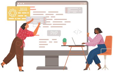 Program mühendisliği ve kodlama. Bilgisayarlarda web geliştirme üzerine çalışan programcılar