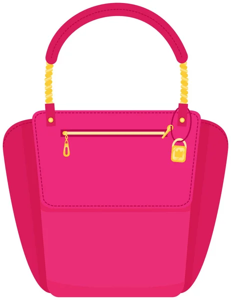 Desenhos animados ilustração de mulheres rosa saco vetor ícone isolado no fundo branco, bolsa elegante — Vetor de Stock