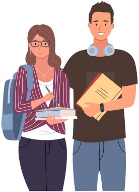Çeşitli kolej, üniversite öğrencileri, liseli kız ve dizüstü bilgisayarı olan okul çocuğu.