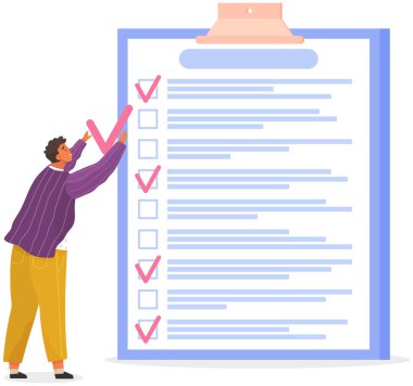 Ay çizelgesi, yapılacaklar listesi, zaman yönetimi. İşadamı kontrol ve planlama listesinin yanında duruyor