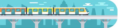 Metro 'ya giden bir nakliye aracı. Yolcuları yeraltı istasyonuna taşımak için tren.