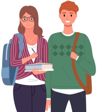 Çeşitli kolej, üniversite öğrencileri, liseli kız ve dizüstü bilgisayarı olan okul çocuğu.