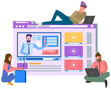 Sohbet, iletişim ve internet üzerinden mesajlar. Sohbet etmek için bilgisayarı kullanan insanlar