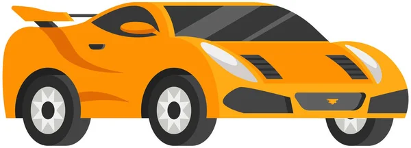 Carro amarelo para viagens pela cidade. Hatchback, desporto, carro de passageiros, sedan. Automóvel com vidro colorido —  Vetores de Stock