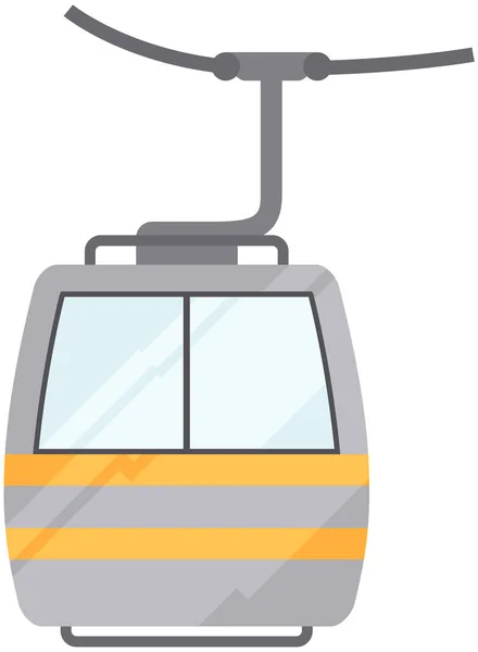 Füniküler kabin, şeffaf gözlüklü kayak asansörü. Demiryolu aracı, teleferik, ulaşım turizmi — Stok Vektör