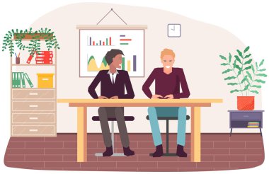 Projeye başlamak için toplantı, iş planı. Girişimcilik alanında iş tartışan meslektaşlar