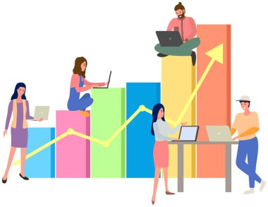 Çalışanlar istatistiksel göstergeleri, iş verilerini analiz ederler. Karakterler pazarlama araştırmalarıyla çalışır