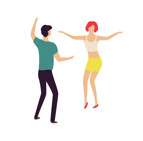 People Entertainment, Dancing Characters Vector — Stockový vektor