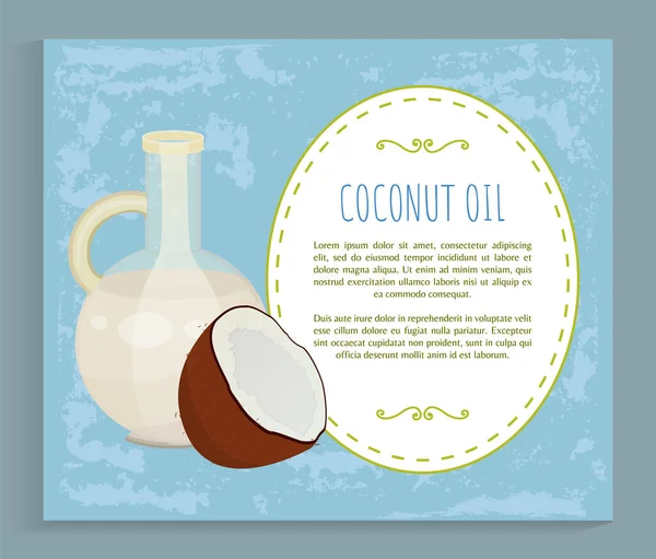 Органический ингредиент кокосового масла для косметики — стоковый вектор