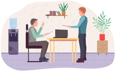 Projeye başlamak için toplantı, iş planı. Girişimcilik alanında iş tartışan meslektaşlar