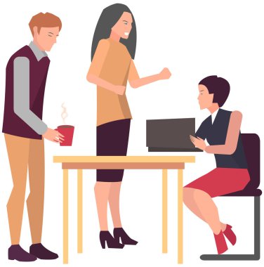 Projeye başlamak için toplantı, iş planı. Girişimcilik alanında iş tartışan meslektaşlar