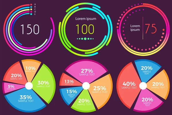 Inteligente tecnologia hud painel interativo. Tela de dados com gráficos. Relatório financeiro anual — Vetor de Stock