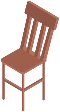 Mutfak için ahşap sandalye sembolü ya da beyaz üzerine izole edilmiş kafe. Ev içi element modern dışkı