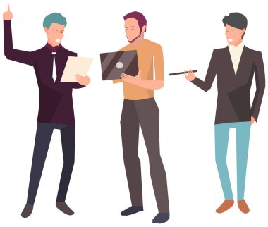 Projeye başlamak için toplantı, iş planı. Girişimcilik alanında iş tartışan meslektaşlar