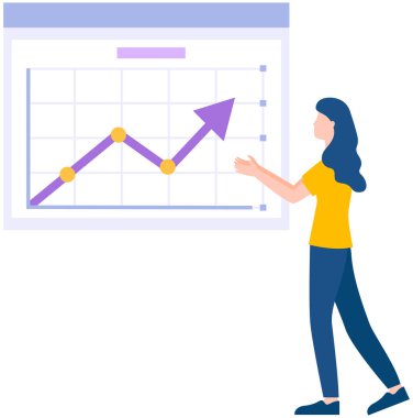 Kadın çalışanlar veri analizinde çalışırlar. Diyagramları analiz eden kadınlar, istatistiksel sunum