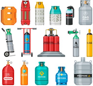 Gaz tüpleri, yakıt dolu teneke kutular, aerosol kutuları. Helyum, oksijen ve propan içeren kaplar.