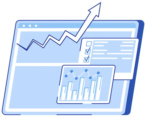 Data analysis research statistics concept. Strategy, business development. Results of statistical business research — Stock Vector