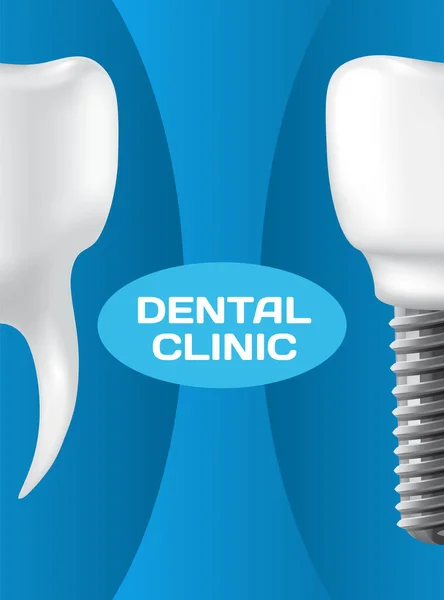 Жвачка со здоровыми зубами и зубной протез на баннере стоматолога. Плакат стоматологической клиники — стоковый вектор