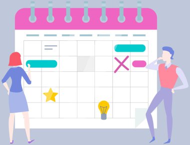 İş arkadaşları programlarını kullanarak etkinlik planlıyorlar. Görev çizelgesi, etkin zaman yönetimi kavramı