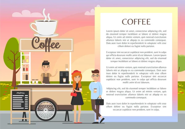 Coffee Shop Banner, Bunte Vektorillustration — Stockvektor