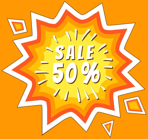 Sale and special offer, price tags, Sales Label, banner. Sale, - 50 percent off discount, like bomb — Stock Vector